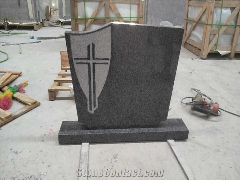 Hainan G654 Dark Grey Granite Headstone Monuments