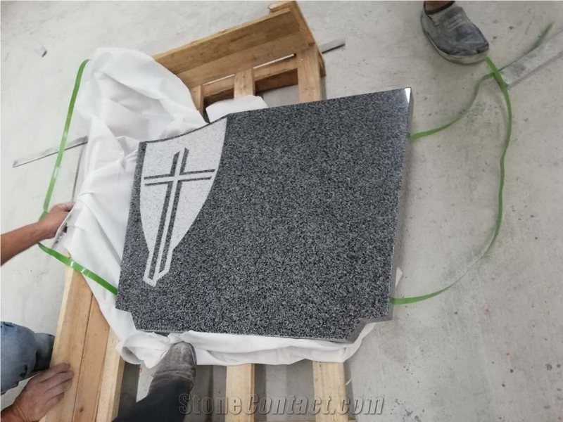 Hainan G654 Dark Grey Granite Headstone Monuments