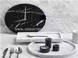 Black Marble Wall Clock 12 Inch Marble Clock