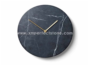 Black Marble Wall Clock 12 Inch Marble Clock