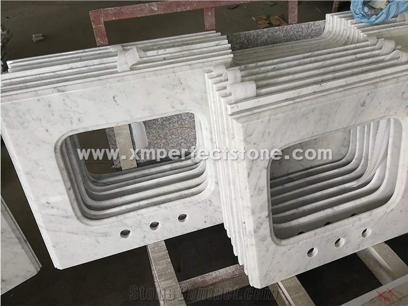 Carrara White Marble Vanity Top Bath Tops