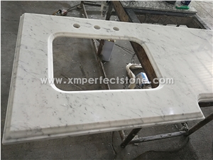 Carrara White Marble Vanity Top Bath Tops
