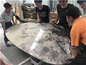Translucent Colorful Onyx Table for Interior Stone