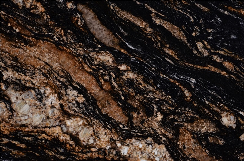 Black Amber Granite Slabs