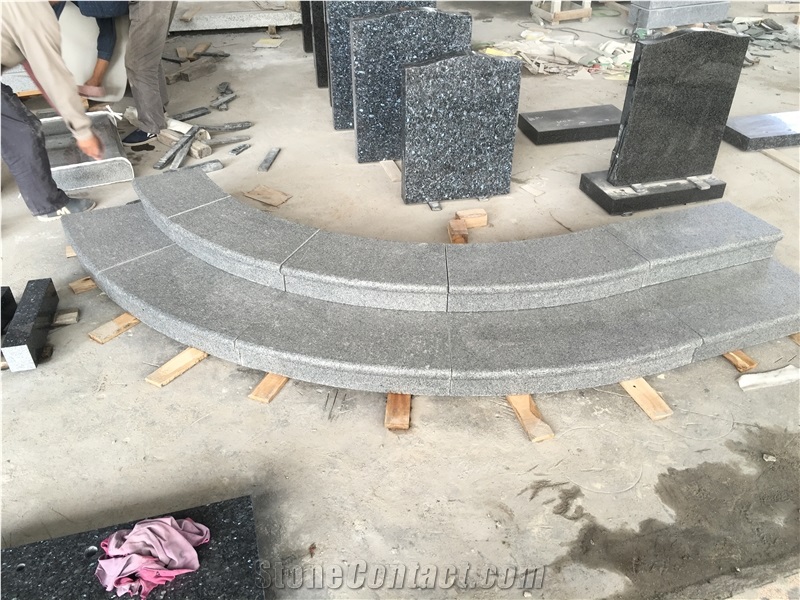 G654 Padang Dark Gray Granite Block Steps