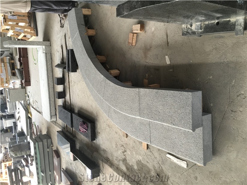 G654 Padang Dark Gray Granite Block Steps