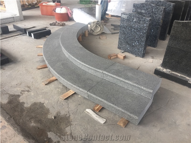 G654 Padang Dark Gray Granite Block Steps