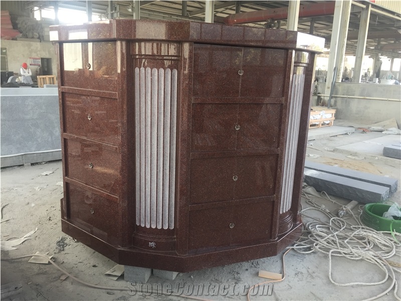India Red 48 Niche Hexagon Columbarium