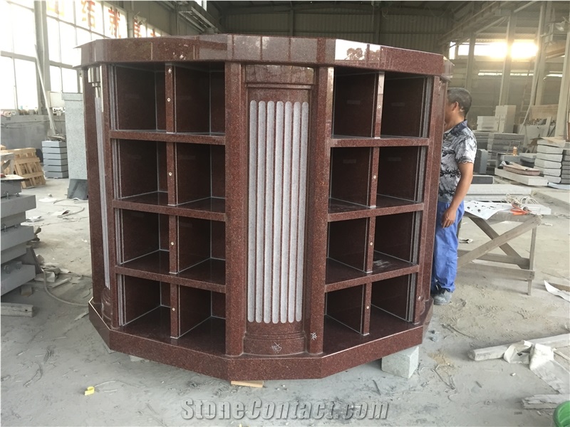 India Red 48 Niche Hexagon Columbarium
