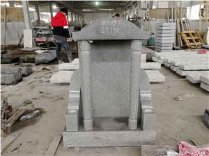 Light Gray G633 Pagoda Monumenent with Pillars