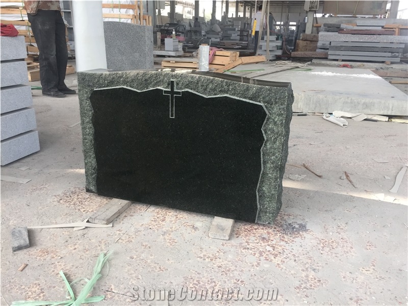 Mongolian Galaxy Green Monument with Rock Edges