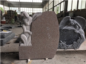 Seashell Pink Rabbit Carving Monument