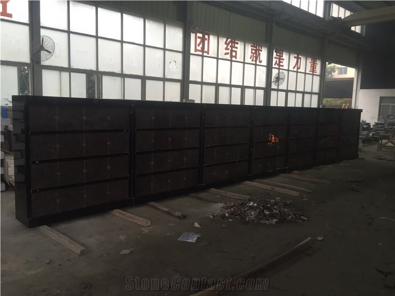 Shanxi Black with India Mahogany Doors Columbarium