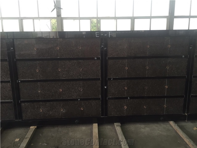 Shanxi Black with India Mahogany Doors Columbarium