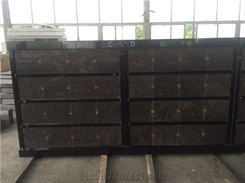 Shanxi Black with India Mahogany Doors Columbarium