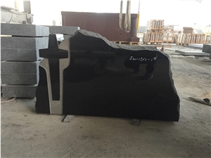 Shanxi Jet Black Monument with Cross on Front