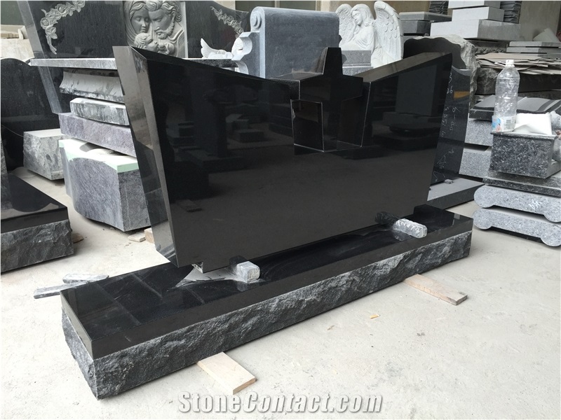 Shanxi Jet Black Monument with Cross