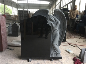Shanxi Jet Black with Angel Sculpted Monument