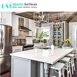 Calacatta Quartz Countertop with Bullnose Edging