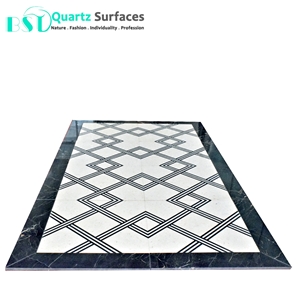 Chinese White Marble Stone Waterjet Medallion for Floor Tiles