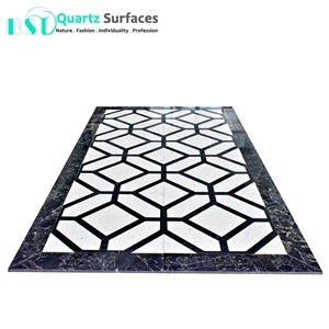 Chinese White Marble Stone Waterjet Medallion for Floor Tiles