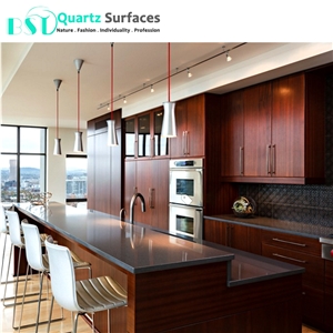 Prefab Deep Grey Composite Quartz Countertop