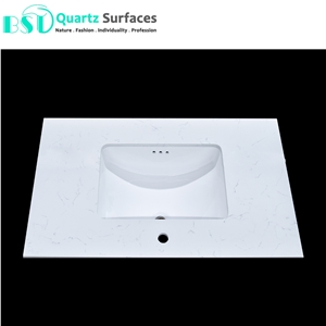 White Carrara Artificial Quartz Stone Countertop
