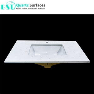 White Carrara Artificial Quartz Stone Countertop