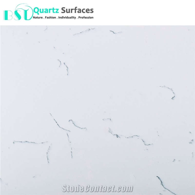 White Carrara Artificial Quartz Stone Countertop