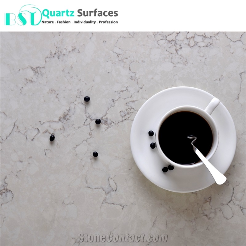 White Carrara Artificial Quartz Stone Slab