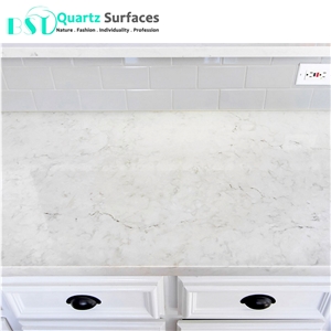 White Carrara Artificial Quartz Stone Slab