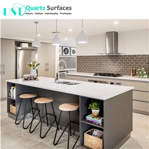 White Prefab Quartz Bath Vanity Tops