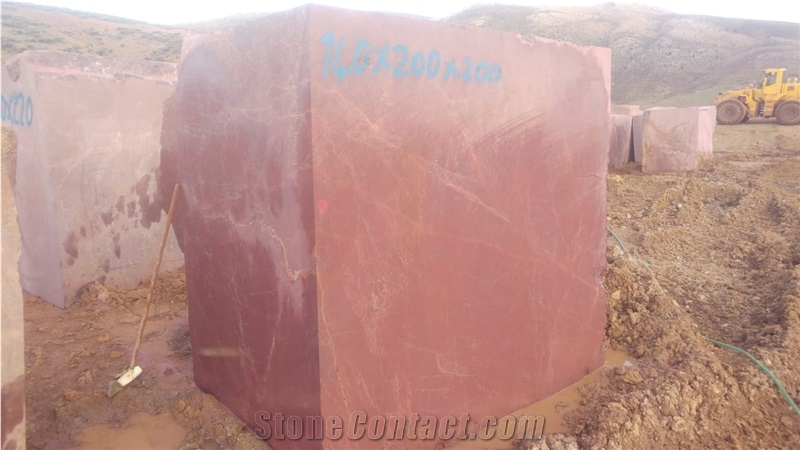 Red Flame Marble Block