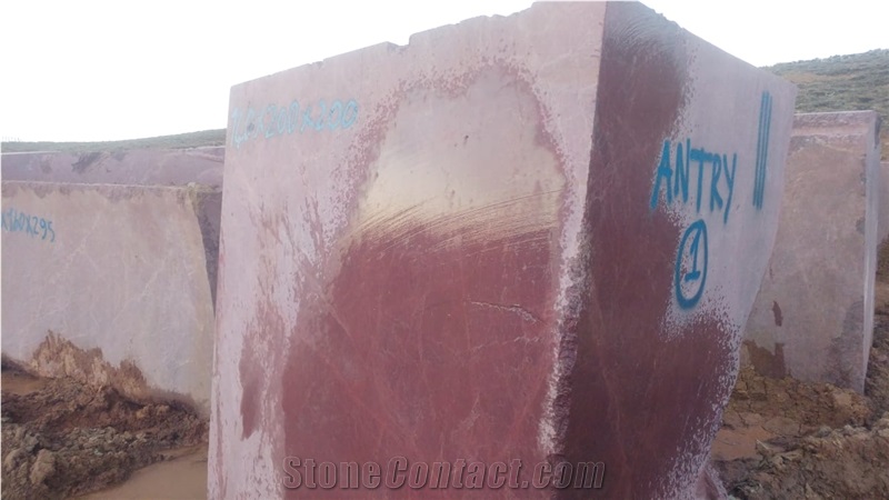 Red Flame Marble Block