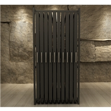 Black Metal Pull-Out Stone Slab Display Racks