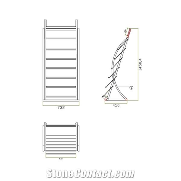 Ceramic Tile Display Stand Rack for Showroom