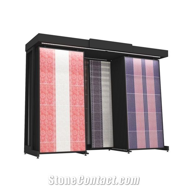 Ceramic Tile Stone Metal Sliding Display Stand