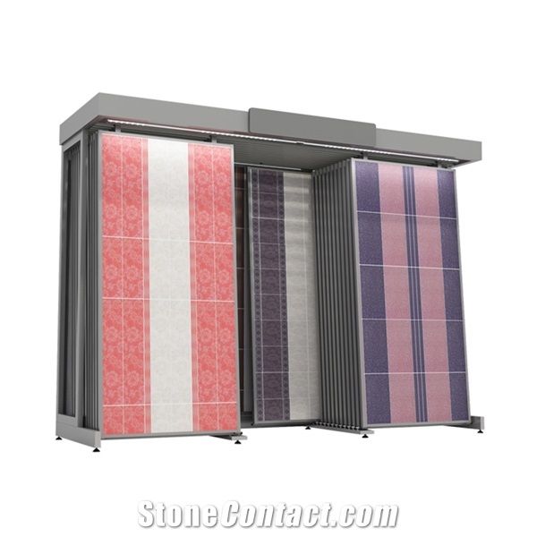 Ceramic Tile Stone Metal Sliding Display Stand