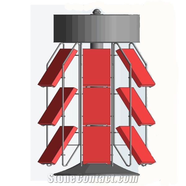 Four Sides Stone Sample Metal Display Rack