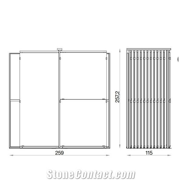 Sliding Display Rack for Ceramic Porcelain Slab