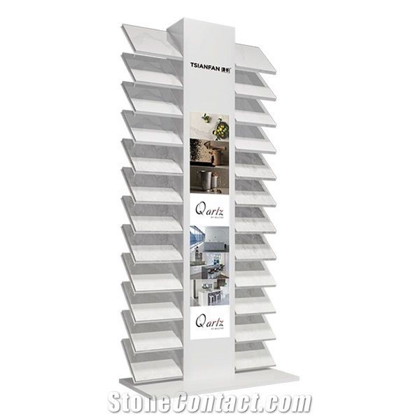 Quartz Stone Metal Display Rack With Ipad Video