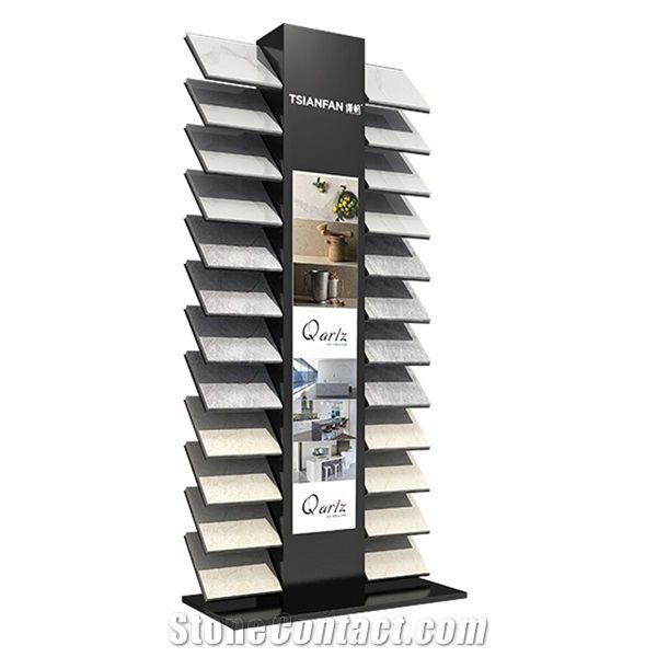 Quartz Stone Metal Display Rack With Ipad Video