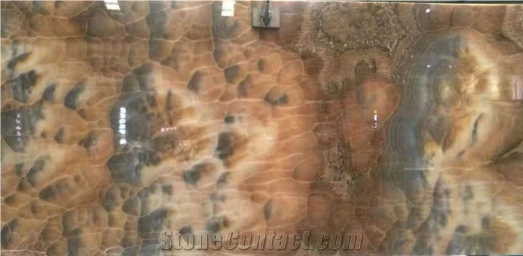 Grey Bubble Onici Onyx Sheet Brown Onyx Stone