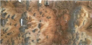 Grey Bubble Onici Onyx Sheet Brown Onyx Stone