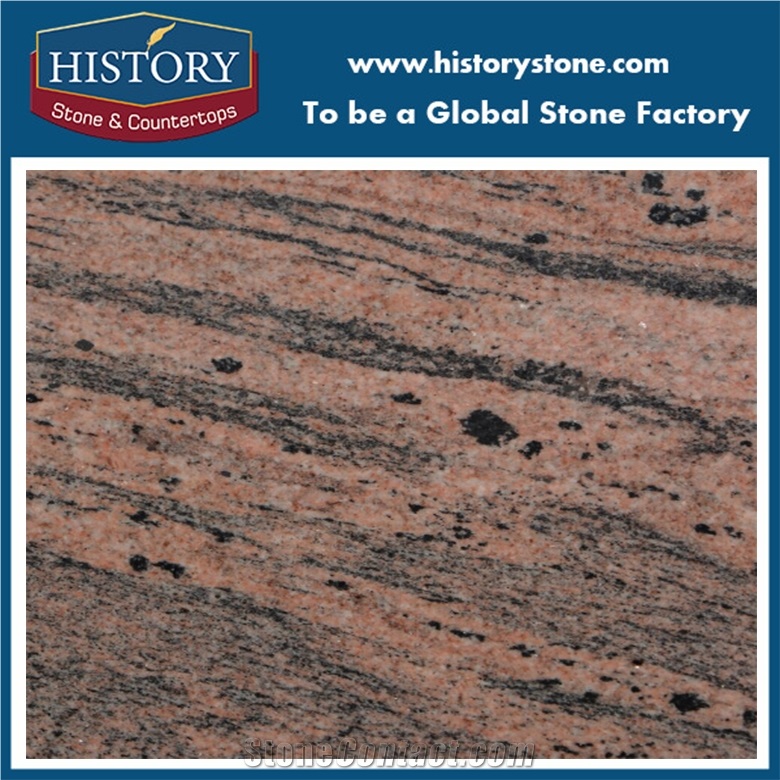 Imported Red Granite Romantic Pink Slab,Floor Tile