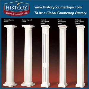 Limestone Square and Round Marble Column Pillar