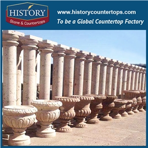 Limestone Square and Round Marble Column Pillar
