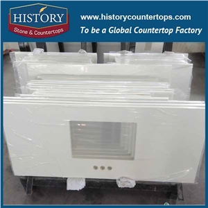 Prefab Glass Quartz Surface Countertop Vanity Tops