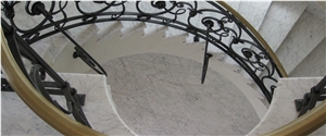 White Carrara Venatino Marble Staircase