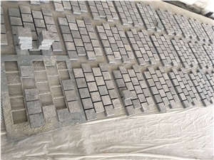 Dark Grey Granite Cobblestone Pavers,Curbstones